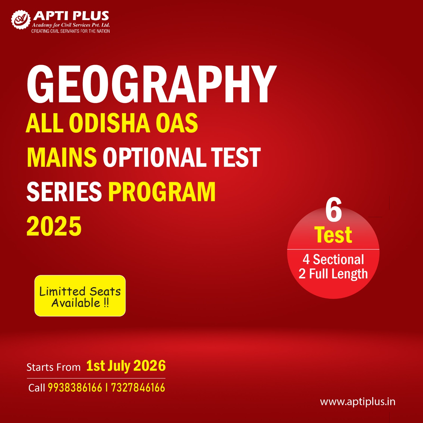 OAS Geography OPTIONAL TEST SERIES 2025